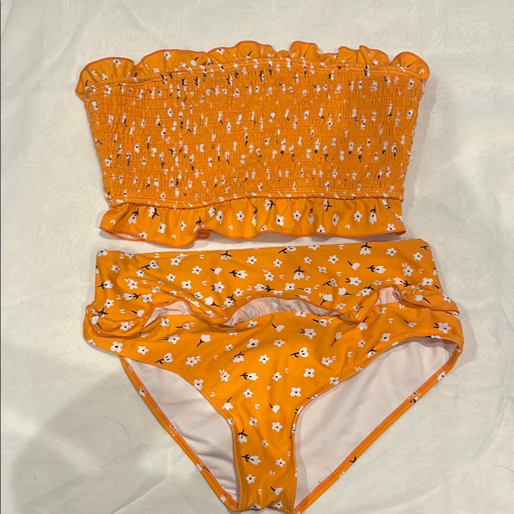 Orange Floral Bikini Set